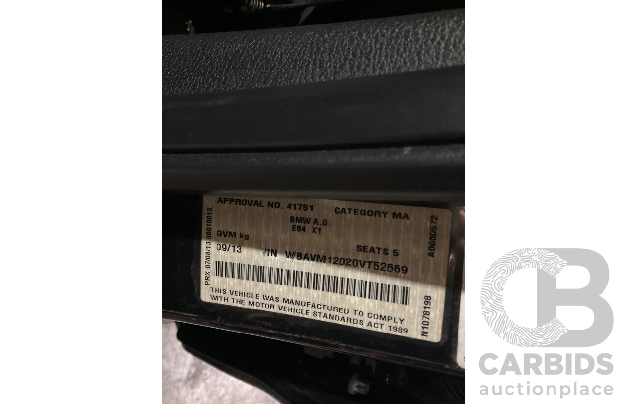 09/2013 BMW X1 Xdrive 28i (AWD) E84 MY13 4d Wagon Black Turbo 2.0L