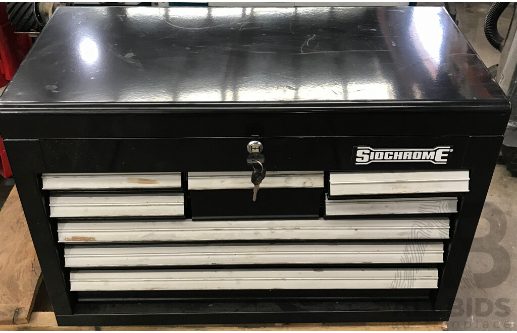 Sidchrome Eight Drawer Tool Chest with Various Sidchrome Tools