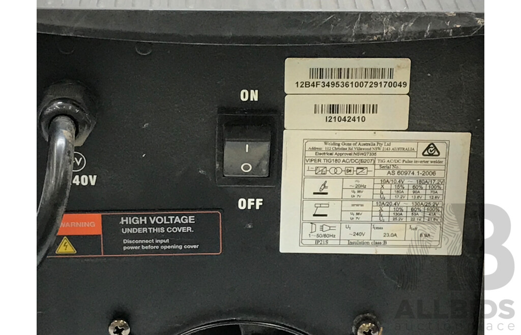 Unimig Viper 180 AC/DC Tig/Stick Welder
