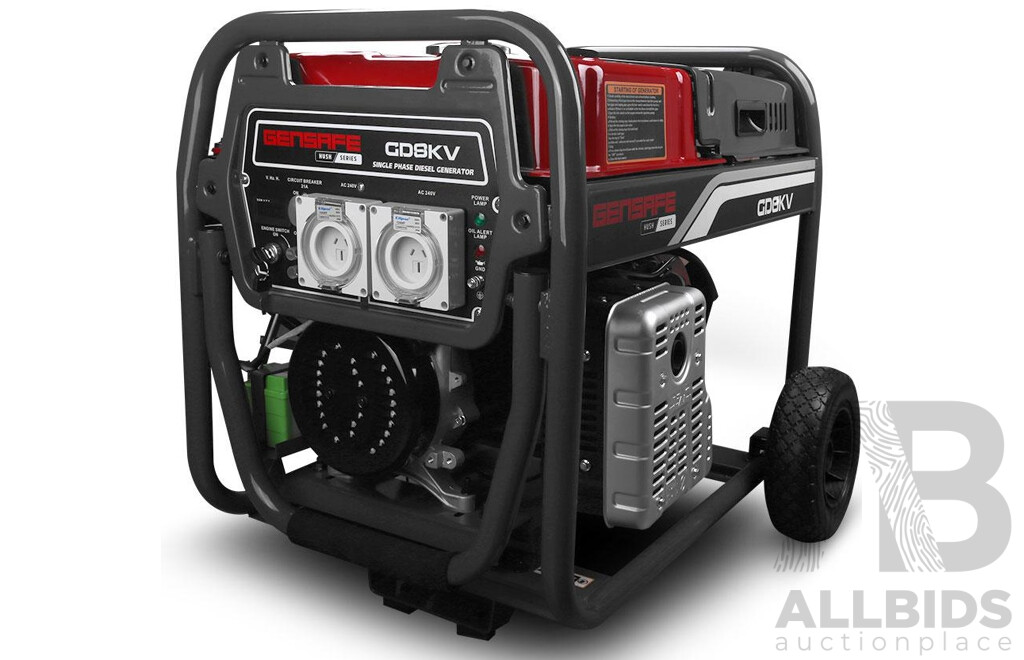 Gensafe  8kVA 12hp Electric Start Diesel Generator
