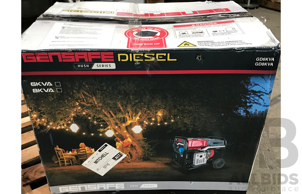 Gensafe  8kVA 12hp Electric Start Diesel Generator