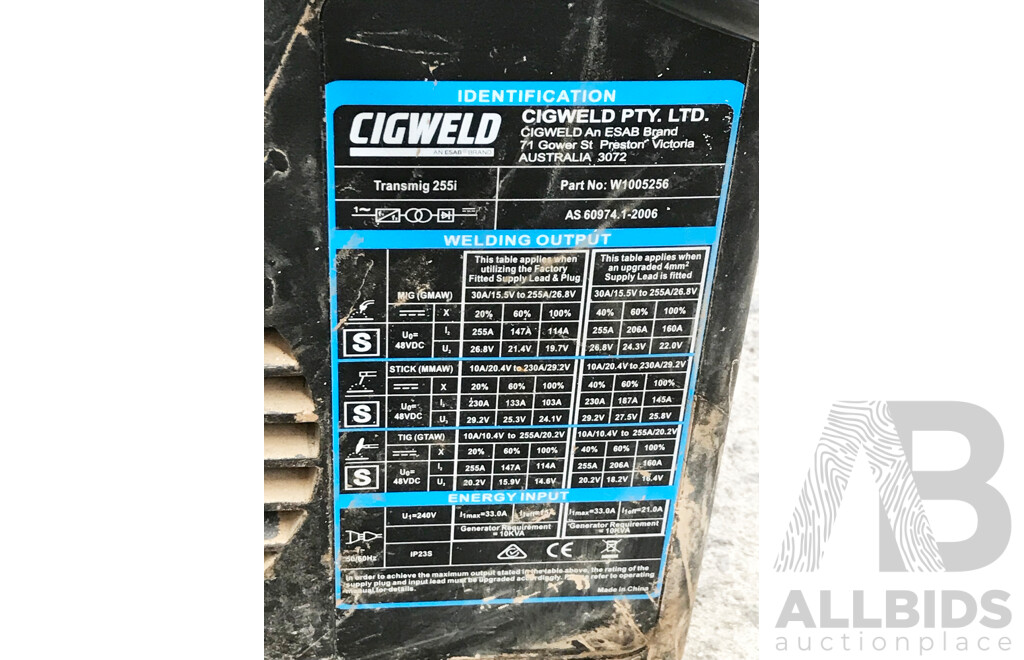 Cigweld Transmig 255i Welder (for Maintenance)