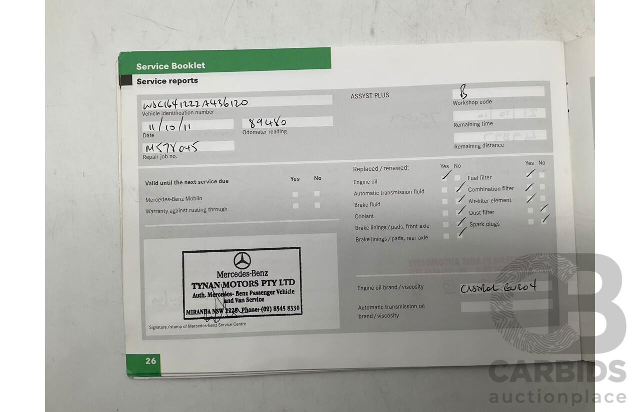 7/2008 Mercedes Benz ML320 CDI Edition 10 (4x4) W164 MY08 4d Wagon White Turbo Diesel V6 3.0L