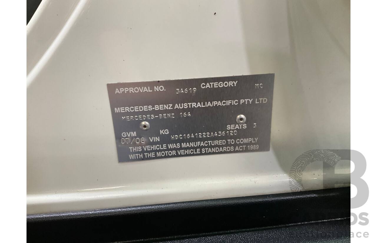 7/2008 Mercedes Benz ML320 CDI Edition 10 (4x4) W164 MY08 4d Wagon White Turbo Diesel V6 3.0L