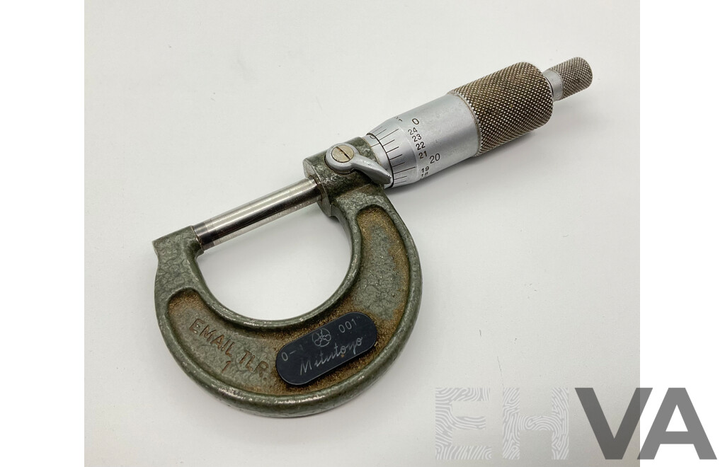 Vintage Mitutoyo 0 - 1 Inch Micrometer, Made in Japan