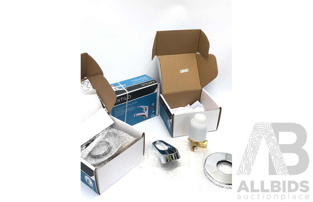 2x Estilo Allana Shower Mixers and 1x Estilo Allana Cast Basin Mixer