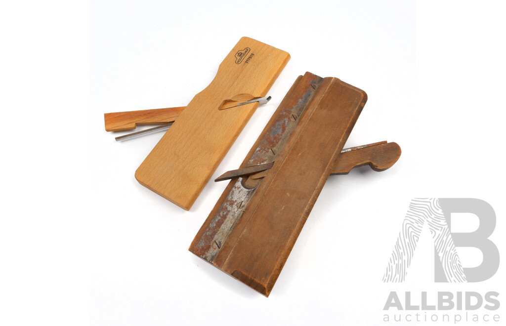 Antique Timber Moulding Plane and Vintage Nooitgedadt Moulding Plane