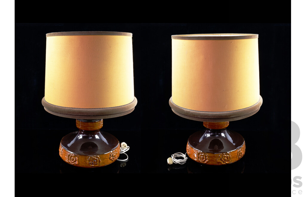 Pair of Oversized Mid Century Ceramic Lamps