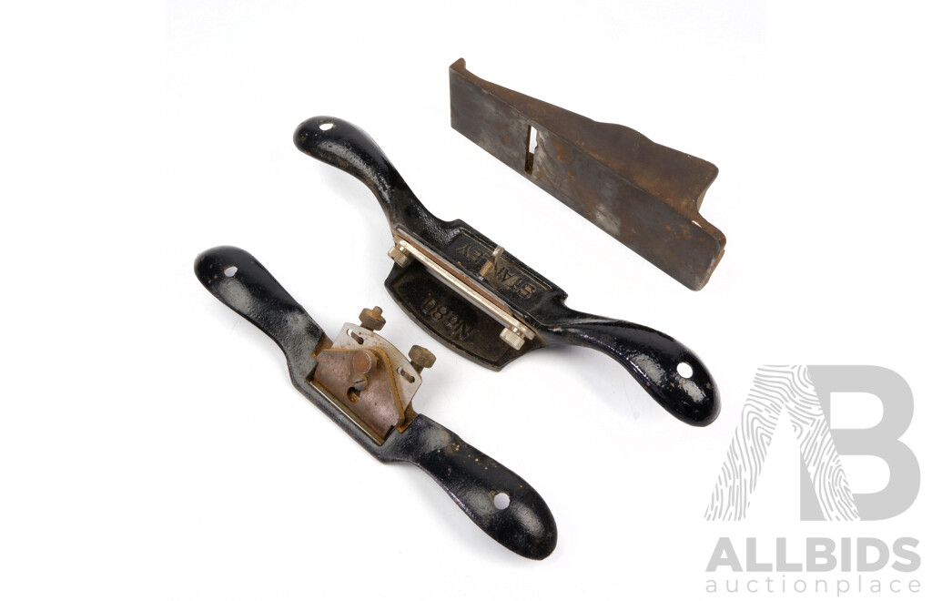 Vintage Stanley Cabinet Shaving Planes Number 80 and 151 with Cast Iron Plane Body