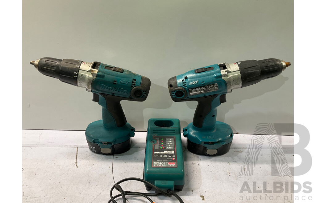 MAKITA (8444D) Chuck Drill 18v (X2) W/ Charger - Lot of 3 - Total ORP $564.99