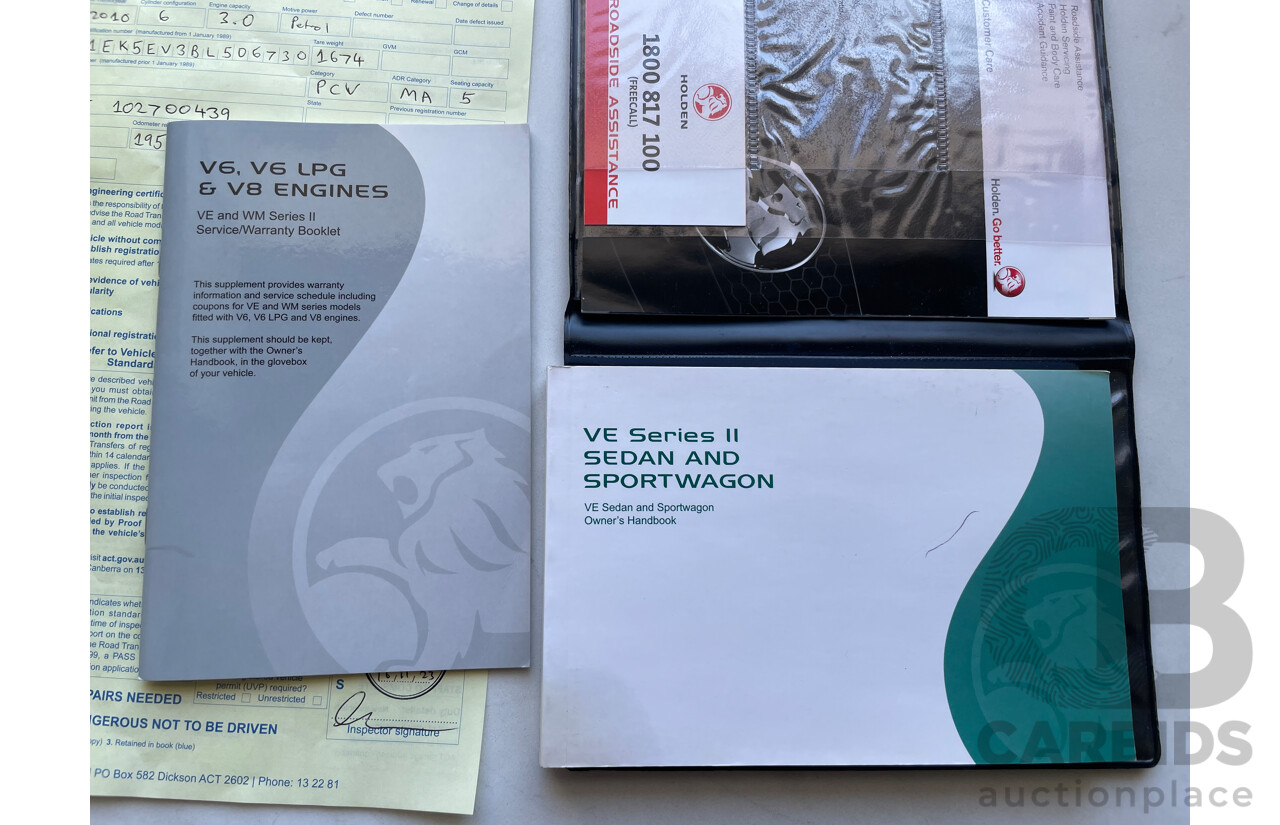 10/2010 Holden Commodore SV6 VE II 4d Sedan Green 3.6L