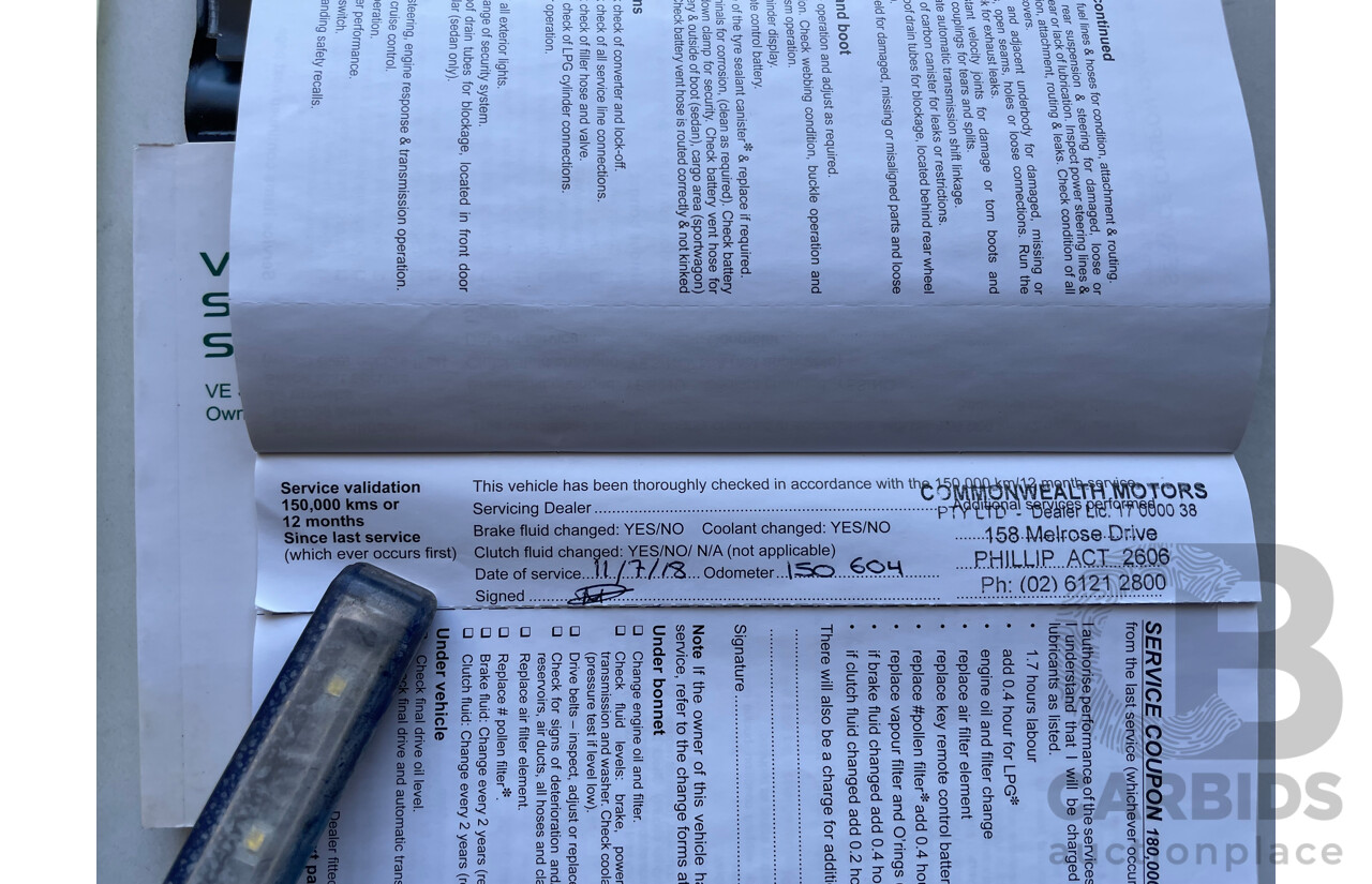 10/2010 Holden Commodore SV6 VE II 4d Sedan Green 3.6L