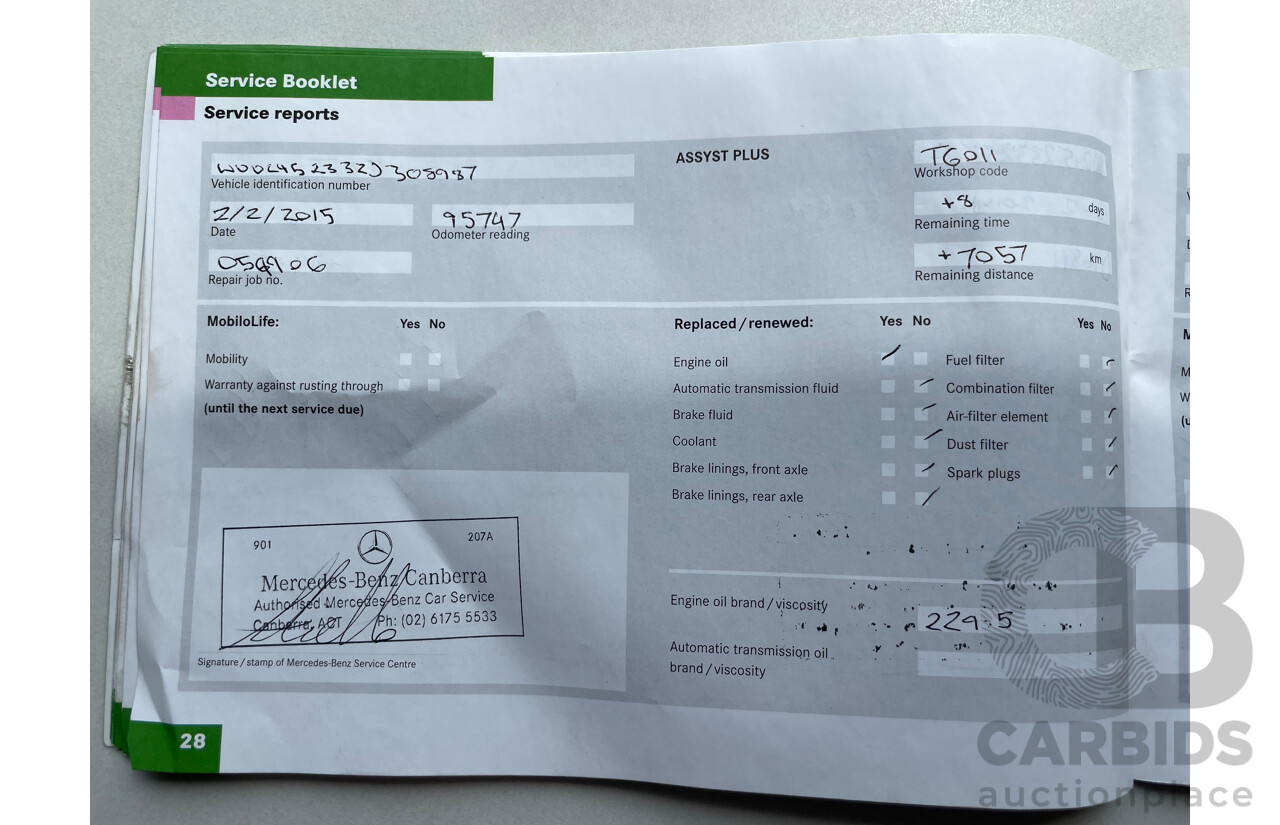 1/2008 Mercedes-Benz B200  245 08 UPGRADE 5d Hatchback Silver 2.0L