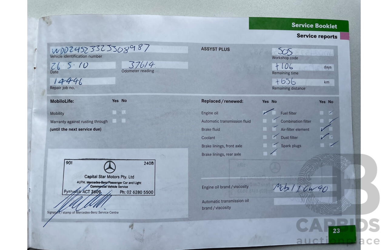 1/2008 Mercedes-Benz B200  245 08 UPGRADE 5d Hatchback Silver 2.0L