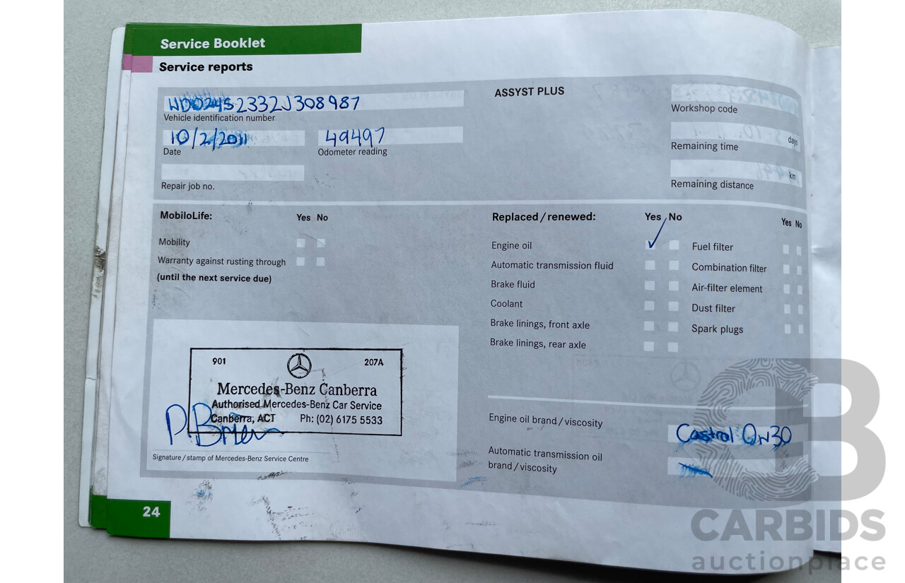 1/2008 Mercedes-Benz B200  245 08 UPGRADE 5d Hatchback Silver 2.0L