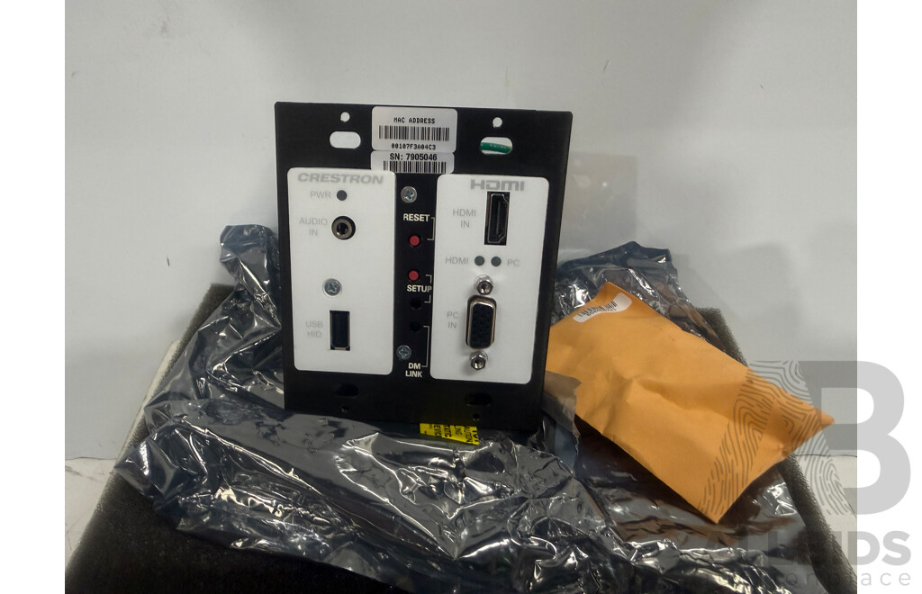 Creston DM-TX-200-2G-W-T, 2-Gang Wall Plate Digital Media 8G+ Transmitter and AV Switcher