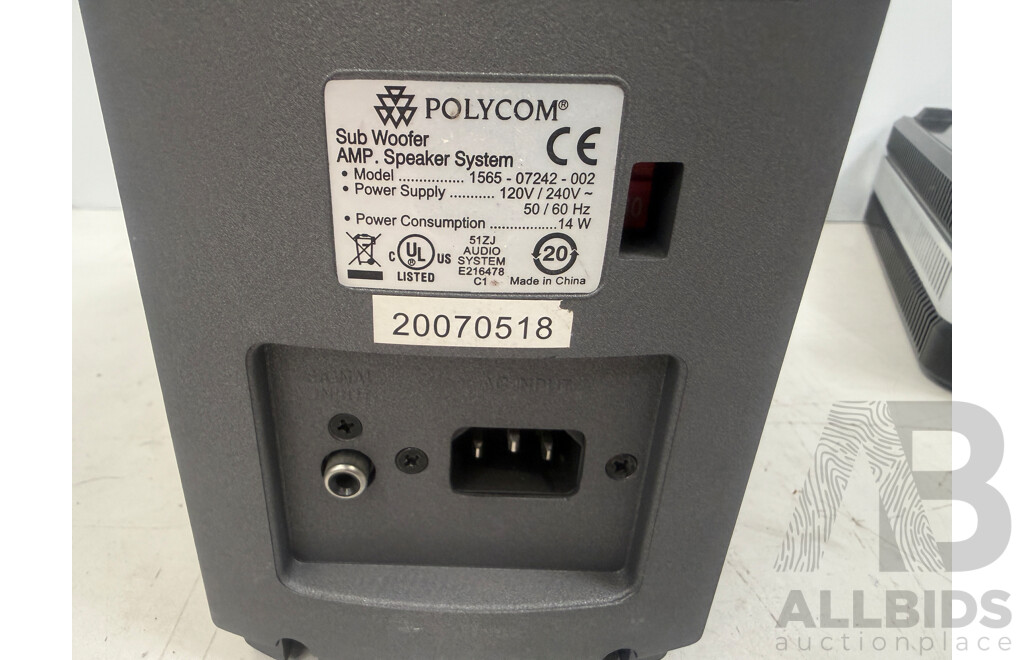 Polycom HDX8000 Media Center + Subwoofer 1565 Speaker