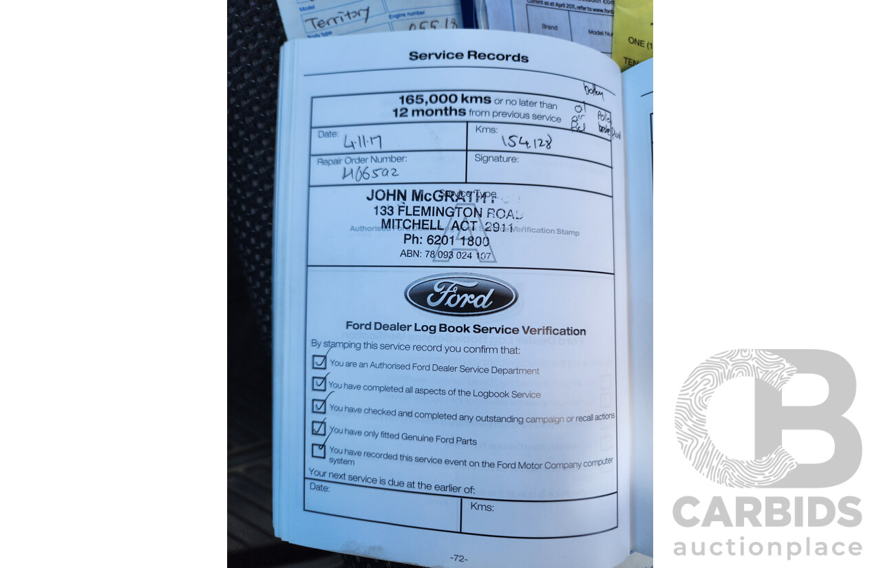 08/11 Ford Territory TX SZ (AWD) 4d Wagon Metallic Beige Turbo Diesel 2.7L