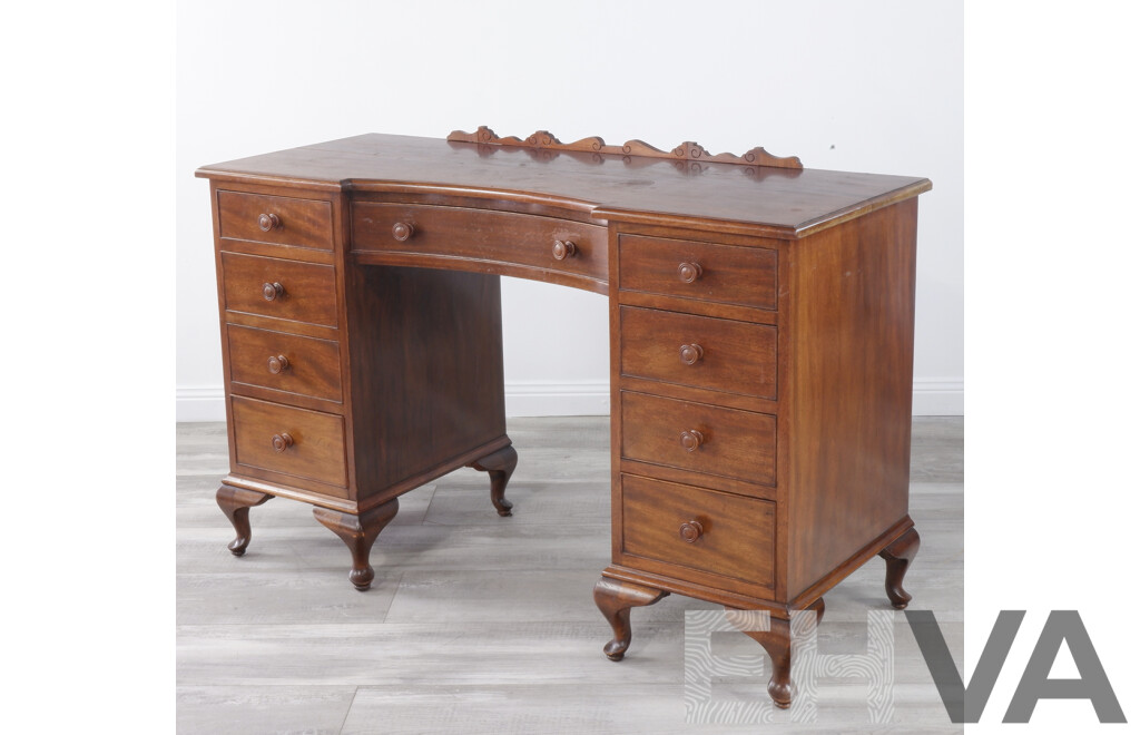 Antique Style Timber Dressing Table with Cabriole Legs