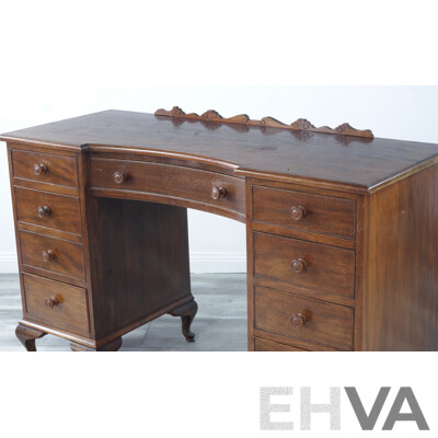 Antique Style Timber Dressing Table with Cabriole Legs
