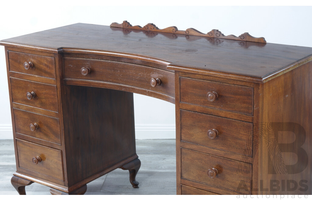 Antique Style Timber Dressing Table with Cabriole Legs