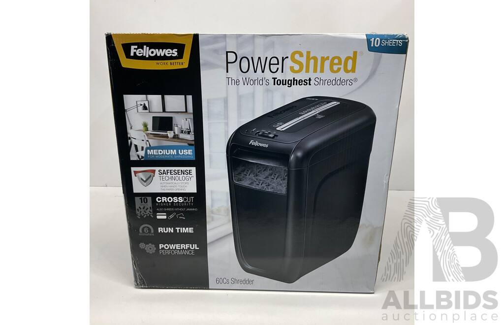 FELLOWES Powershred 60Cs Cross-Cut Paper Shredder - ORP $238.00
