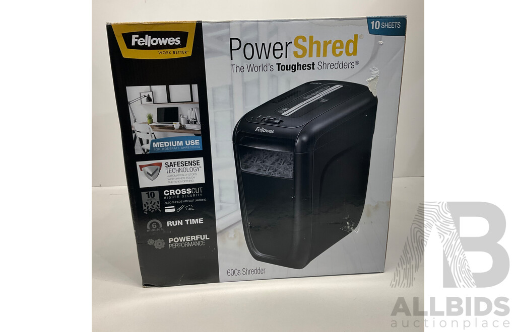FELLOWES Powershred 60Cs Cross-Cut Paper Shredder - ORP $238.00