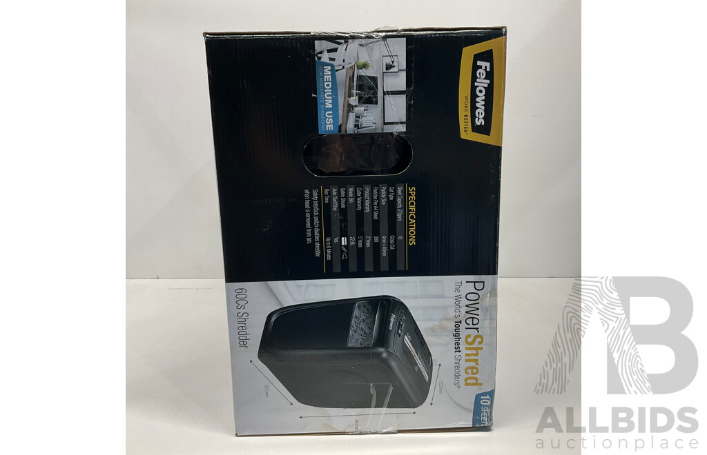 FELLOWES Powershred 60Cs Cross-Cut Paper Shredder - ORP $238.00