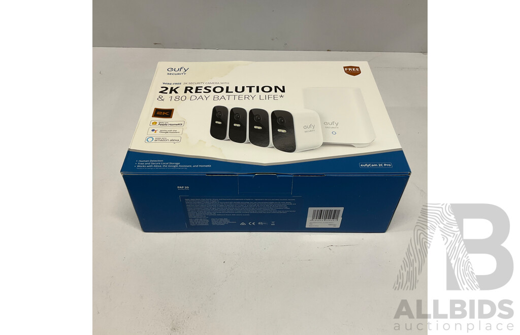 EUFY 2C Pro 2K Security System & Homebase (4 Camera) - ORP $799.00