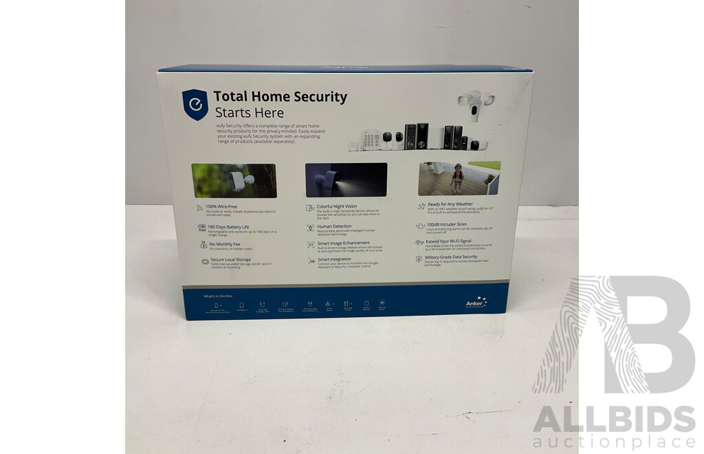 EUFY 2C Pro 2K Security System & Homebase (4 Camera) - ORP $799.00