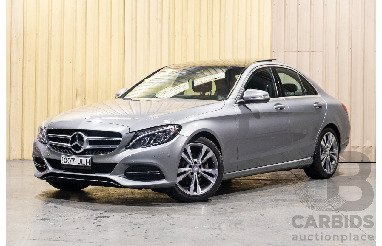 8/2015 Mercedes Benz C200 W205 MY16 4d Sedan Palladium Silver Metallic Turbo 2.0L