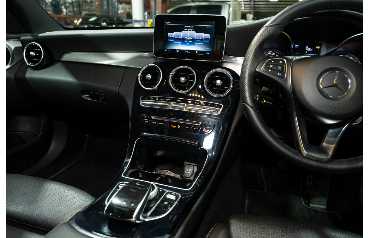 8/2015 Mercedes Benz C200 W205 MY16 4d Sedan Palladium Silver Metallic Turbo 2.0L