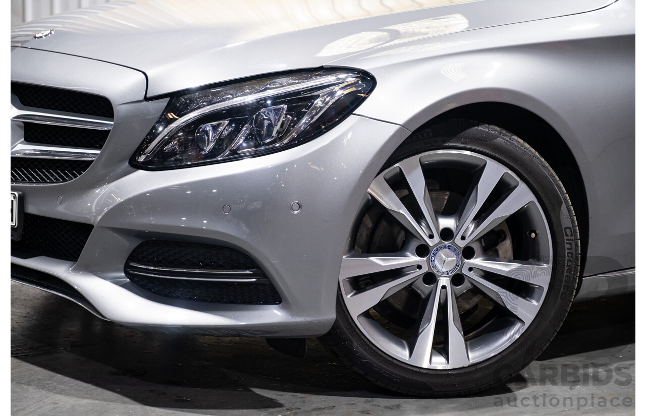 8/2015 Mercedes Benz C200 W205 MY16 4d Sedan Palladium Silver Metallic Turbo 2.0L