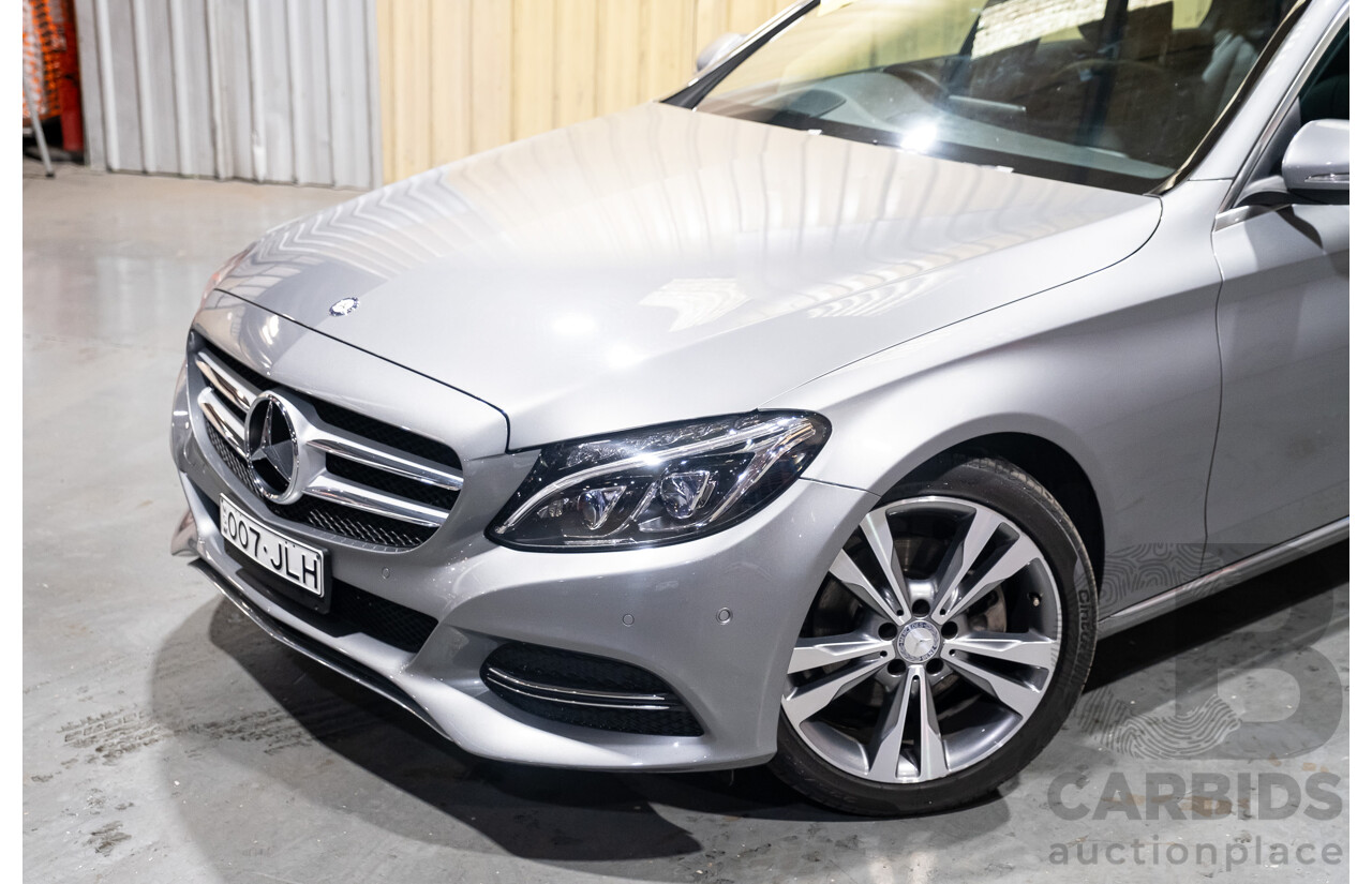 8/2015 Mercedes Benz C200 W205 MY16 4d Sedan Palladium Silver Metallic Turbo 2.0L