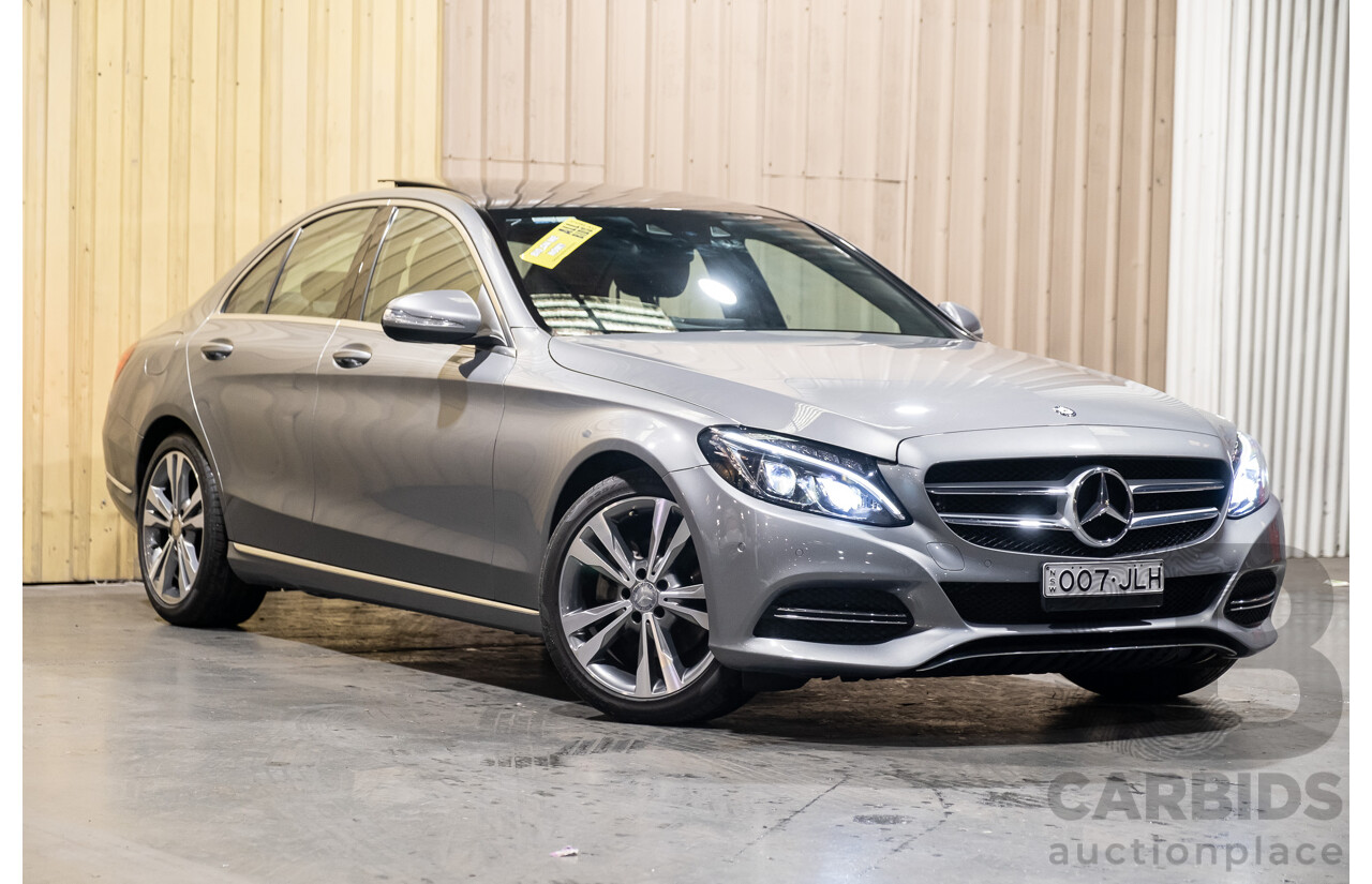 8/2015 Mercedes Benz C200 W205 MY16 4d Sedan Palladium Silver Metallic Turbo 2.0L