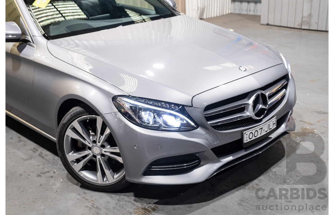 8/2015 Mercedes Benz C200 W205 MY16 4d Sedan Palladium Silver Metallic Turbo 2.0L