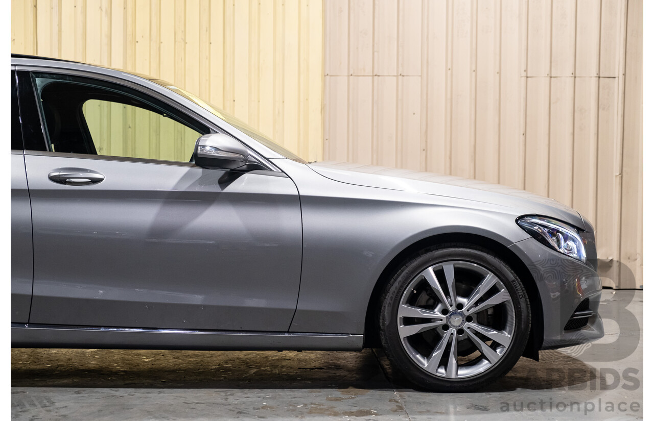 8/2015 Mercedes Benz C200 W205 MY16 4d Sedan Palladium Silver Metallic Turbo 2.0L