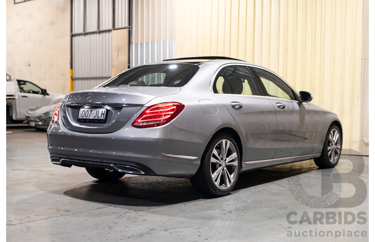 8/2015 Mercedes Benz C200 W205 MY16 4d Sedan Palladium Silver Metallic Turbo 2.0L