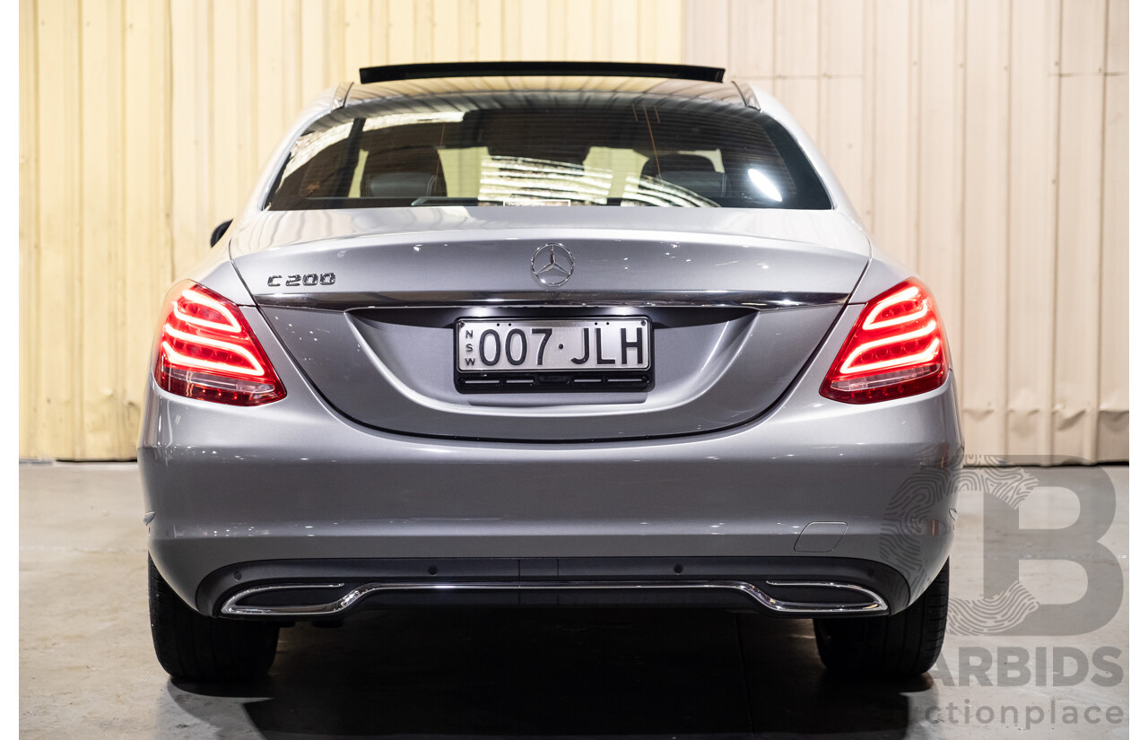 8/2015 Mercedes Benz C200 W205 MY16 4d Sedan Palladium Silver Metallic Turbo 2.0L