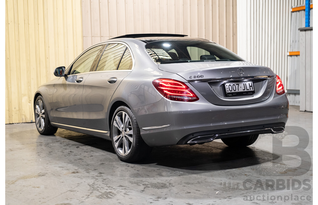 8/2015 Mercedes Benz C200 W205 MY16 4d Sedan Palladium Silver Metallic Turbo 2.0L