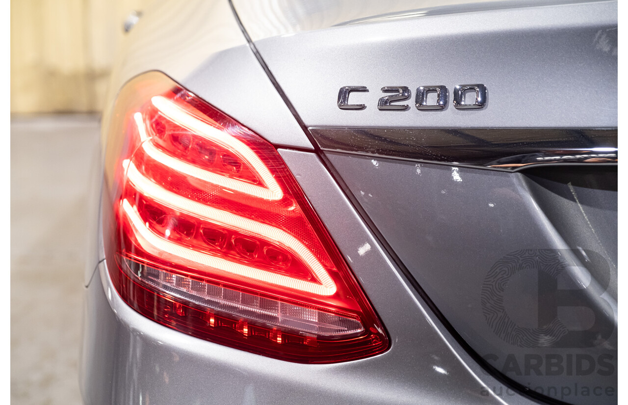 8/2015 Mercedes Benz C200 W205 MY16 4d Sedan Palladium Silver Metallic Turbo 2.0L