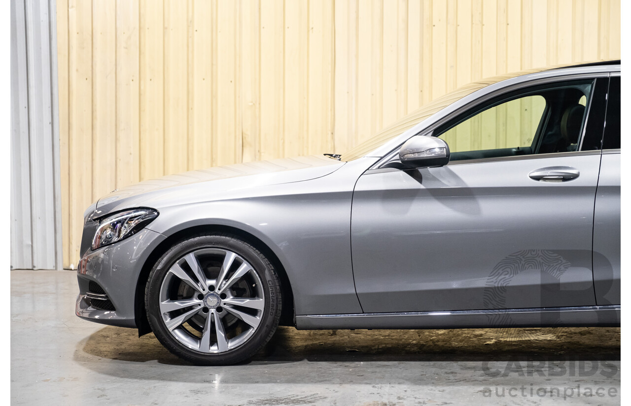 8/2015 Mercedes Benz C200 W205 MY16 4d Sedan Palladium Silver Metallic Turbo 2.0L