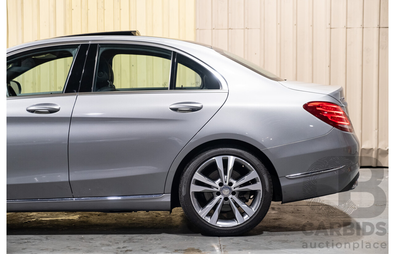 8/2015 Mercedes Benz C200 W205 MY16 4d Sedan Palladium Silver Metallic Turbo 2.0L