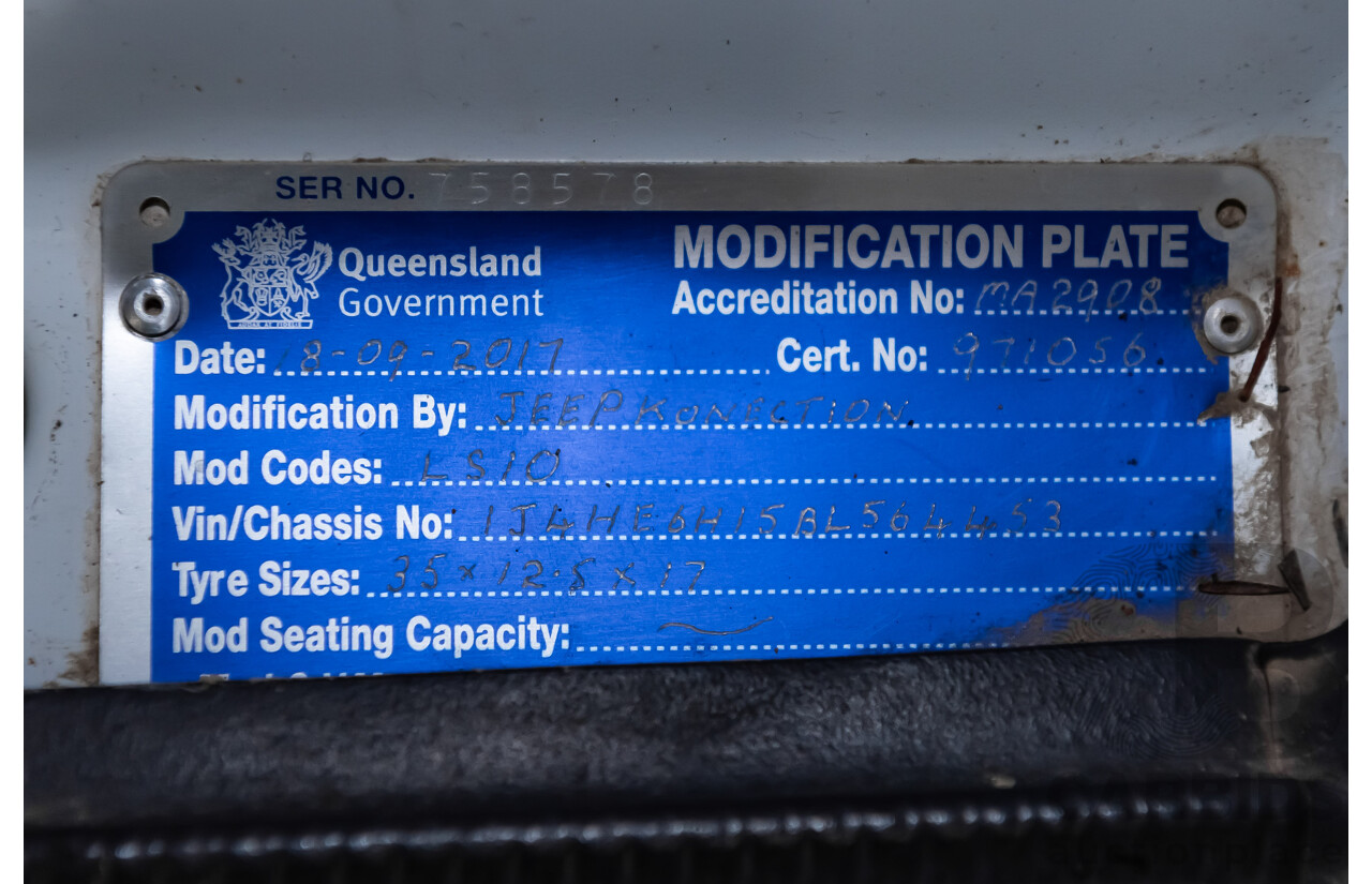 3/2011 Jeep Wrangler Unlimited Rubicon (4x4) JK MY11 4d Softtop White 3.8L - Modified