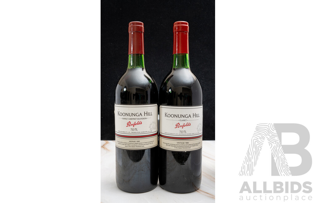 Penfolds Koonunga Hill Shiraz Cabernet Sauvignon Vintage 1990 & 1992