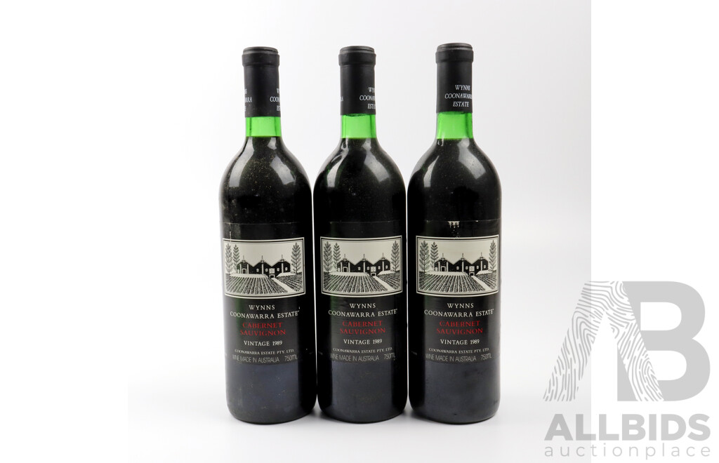 Wynns Coonawarra Hermatige Shiraz 1989 X 3