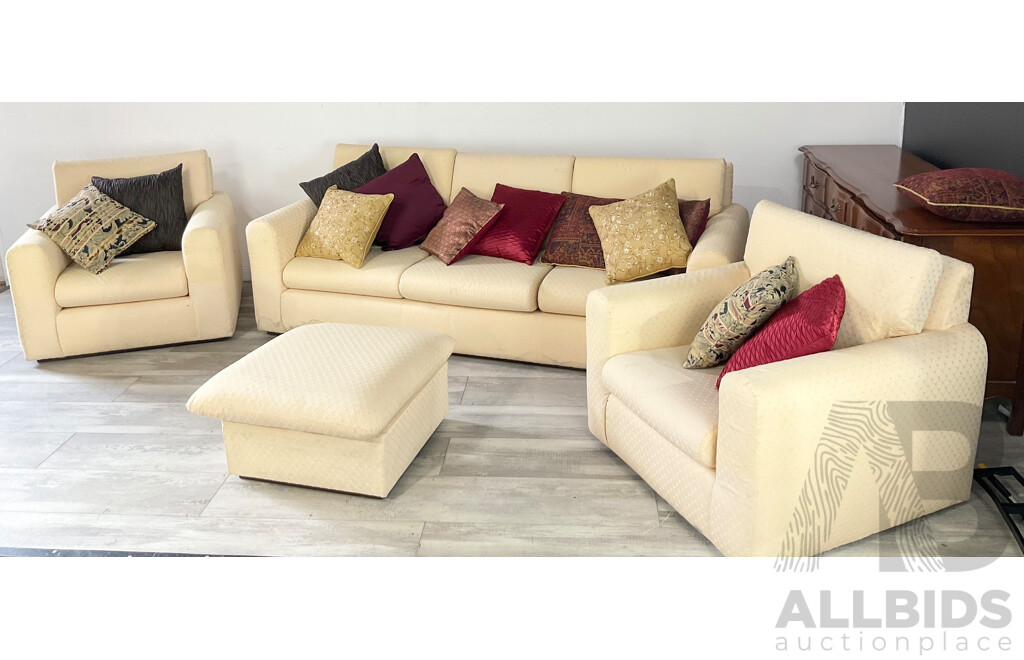 Fabric Three Piece Lounge Suite