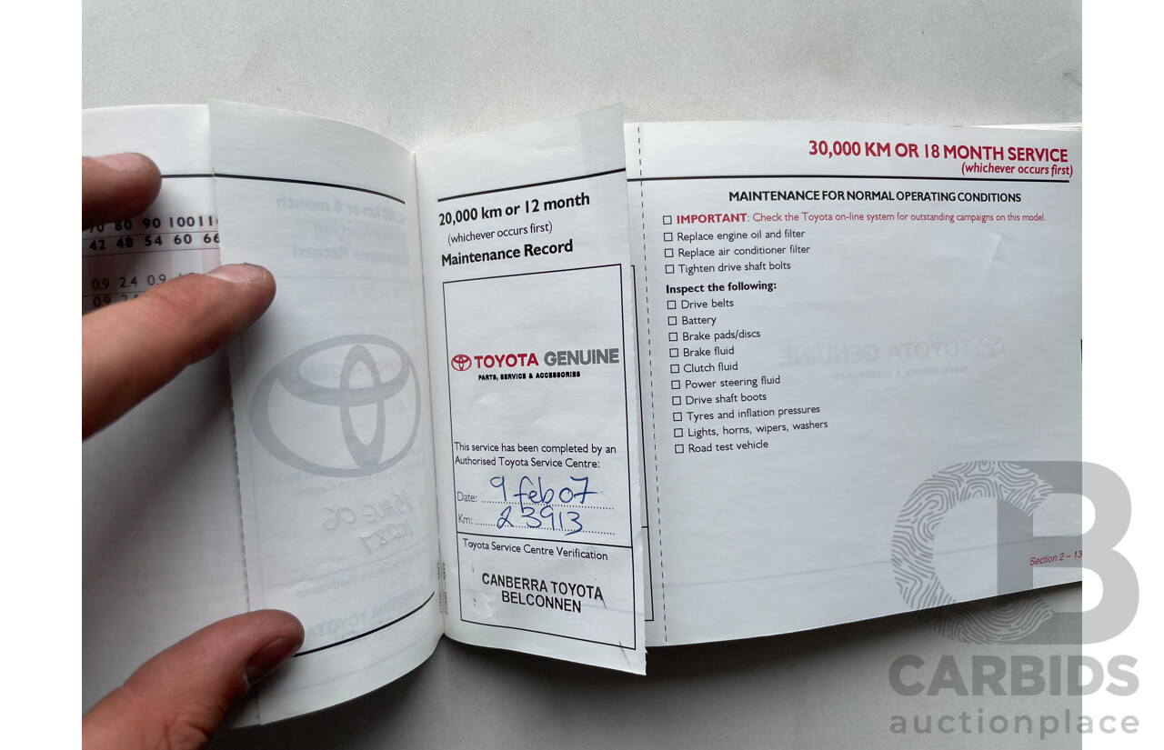 01/06 Toyota Rav4 CV (4x4) 4WD ACA33R 4D Wagon Blue 2.4L