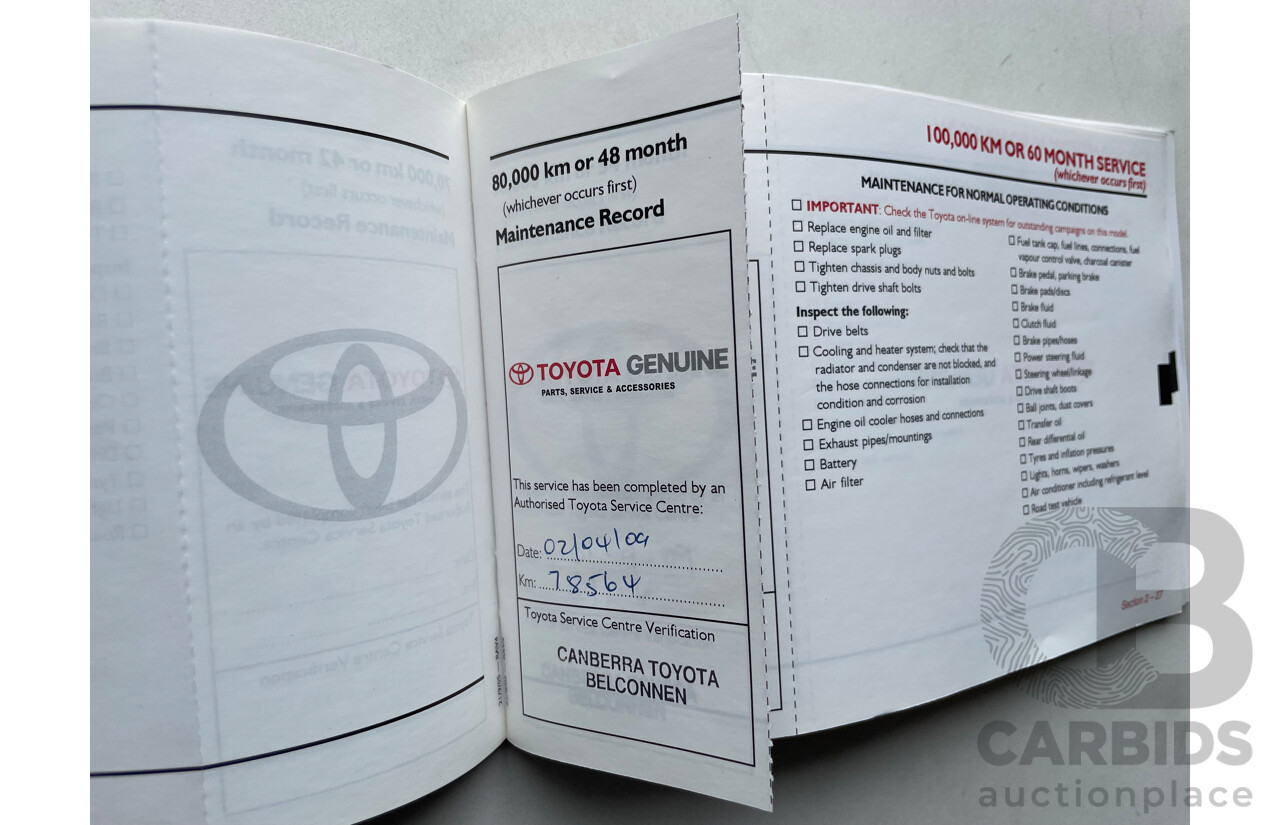 01/06 Toyota Rav4 CV (4x4) 4WD ACA33R 4D Wagon Blue 2.4L