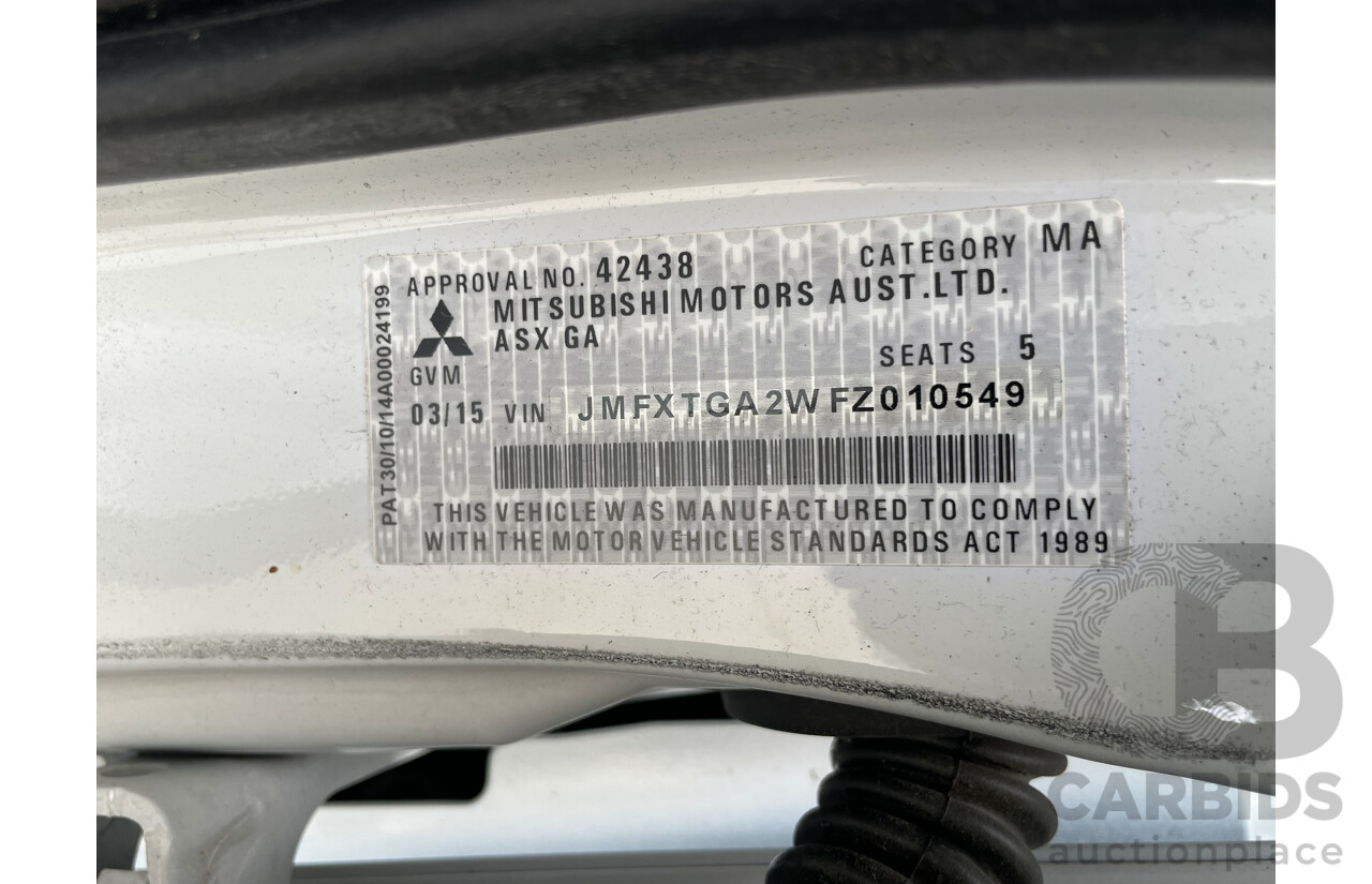 3/2015 Mitsubishi ASX XLS (2wd) XB MY15 4d Wagon White 2.0L